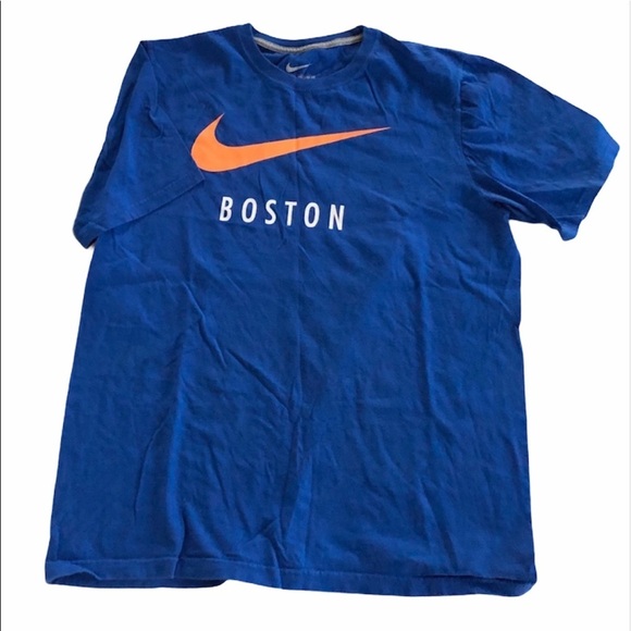 Nike “Boston” Blue Cotton Short Sleeve T-Shirt - Picture 2 of 8